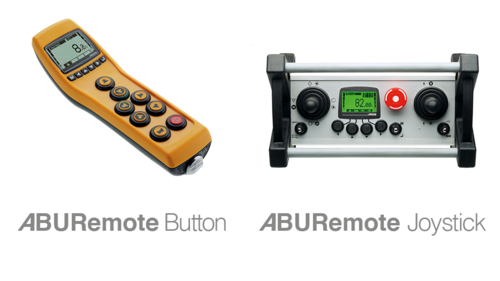 Afbeelding van handzender ABURemote Button en hoofdschakelaar zender ABURemote Joystick