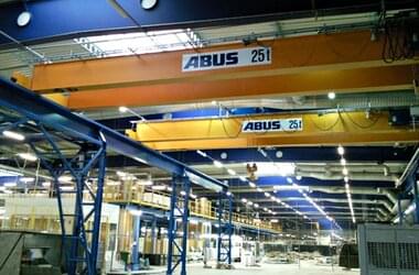 ABUS ZLK dubbelligger rolbruggen bij de Samsung fabriek in Polen 