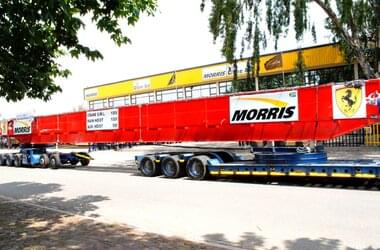 ABUS/Morris bovenloopkraan op weg naar de productiehal van Efficient Engineering in Johannesburg, Zuid-Afrika