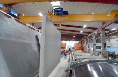  ABUS rolbruggen voor intern transport van betondelen