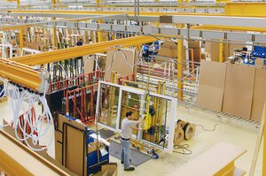 ABUS hangbanen met enkele ligger EHB voor materiaalstroom in Zwitserland